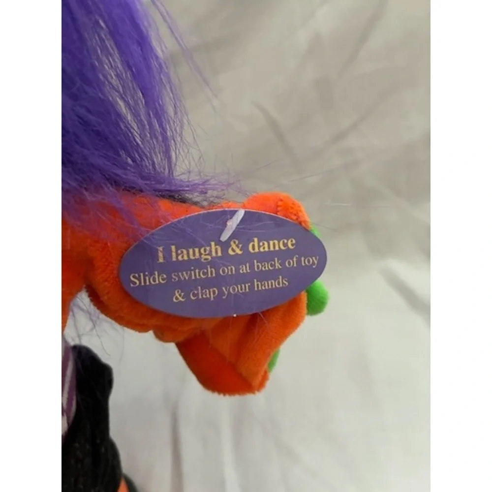 Vintage 1990s Happy Haunters Animated Wacky Witch Laughing Dancing Plush Toy